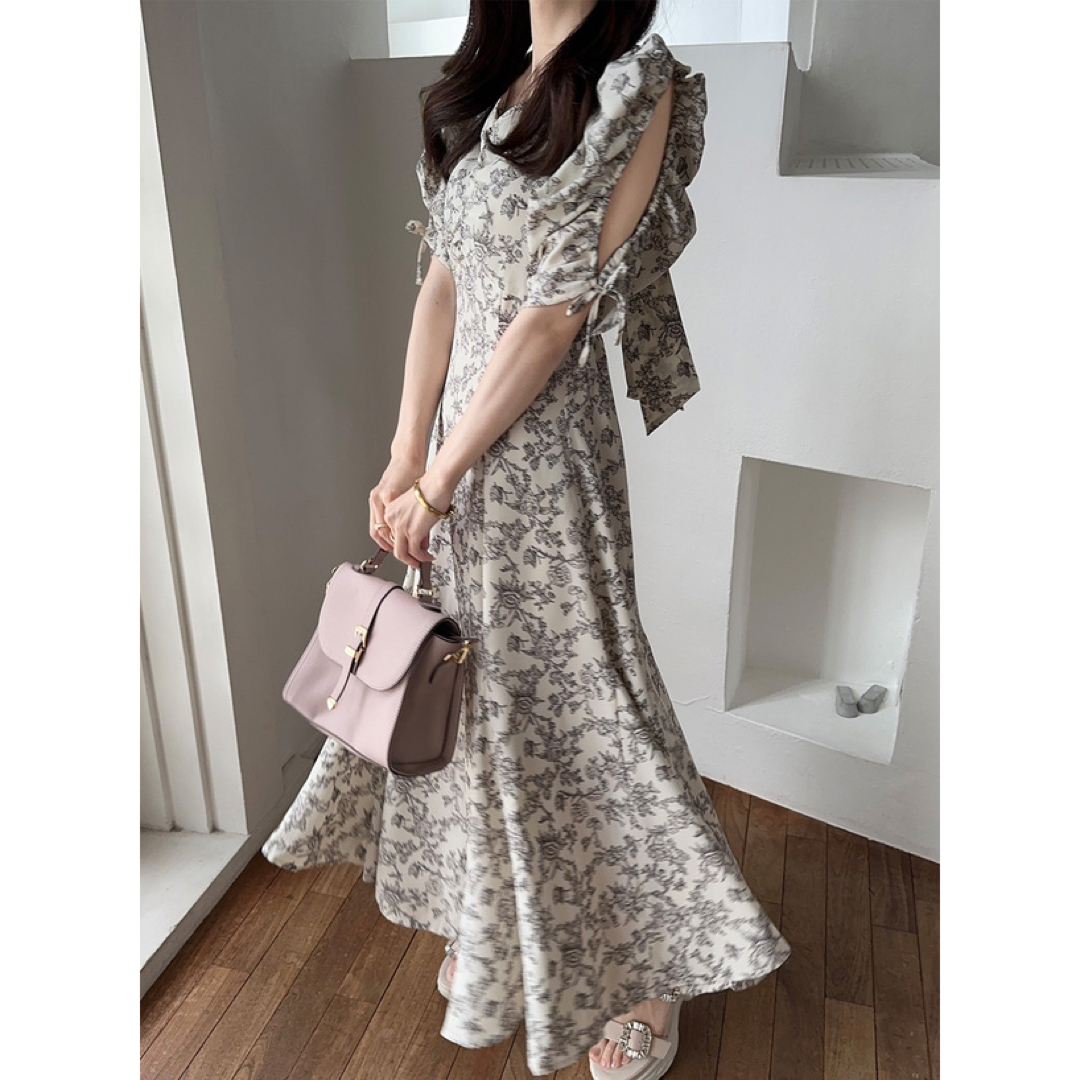 GRL - 花柄バックリボンマーメイドワンピース al184 ワンピース GRL - 花柄バックリボンマーメイドワンピース al184 ワンピース