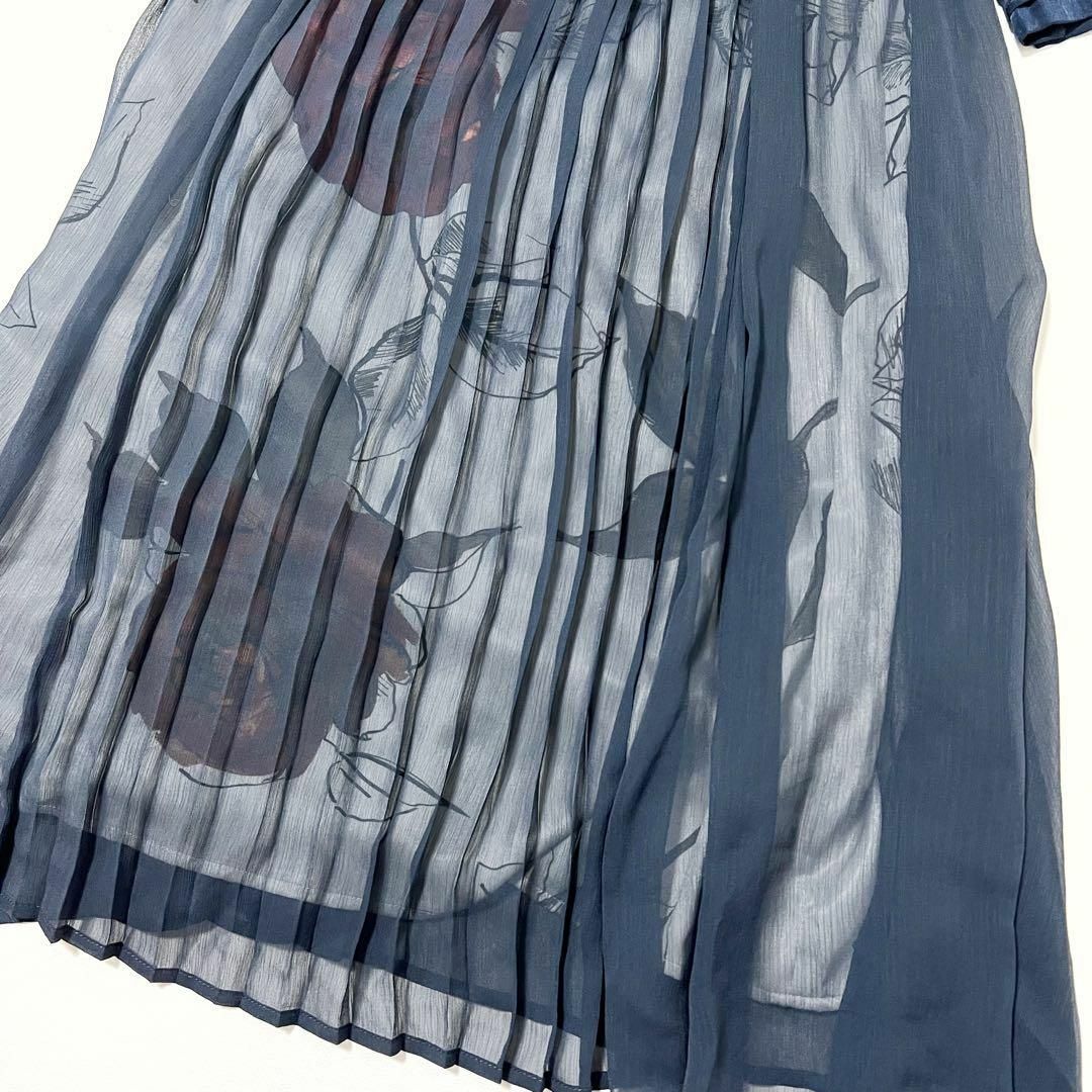 Ameri VINTAGE(アメリヴィンテージ)のAMERI ELLA VEIL DRESS ネイビー Mサイズ 2020AW レディースのワンピース(ロングワンピース/マキシワンピース)の商品写真