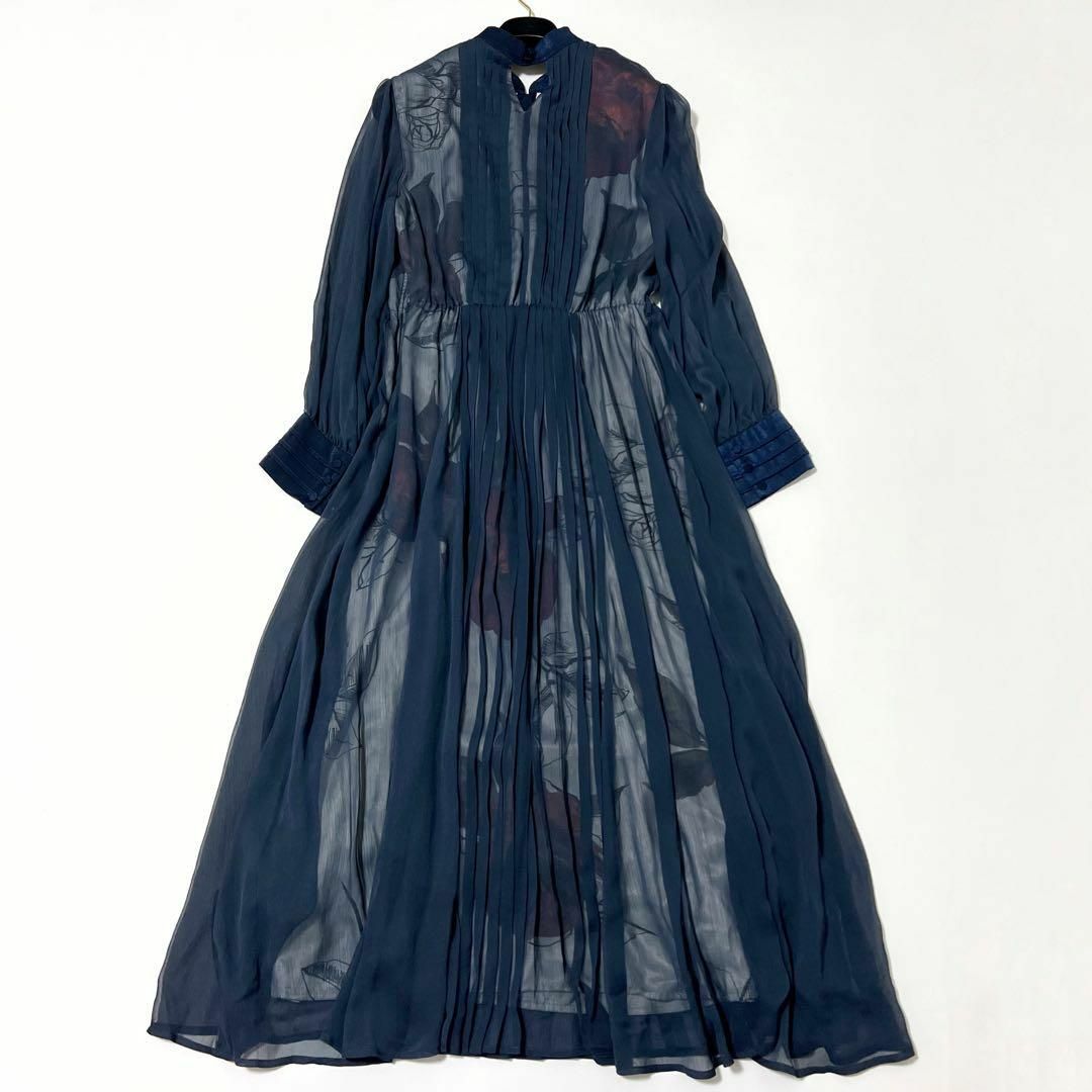 Ameri VINTAGE(アメリヴィンテージ)のAMERI ELLA VEIL DRESS ネイビー Mサイズ 2020AW レディースのワンピース(ロングワンピース/マキシワンピース)の商品写真