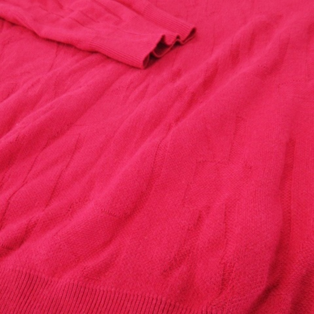 DESIGUAL(デシグアル)のデシグアル ニット セーター 長袖 エンボス編み ロゴ 総柄 XL ピンク メンズのトップス(ニット/セーター)の商品写真