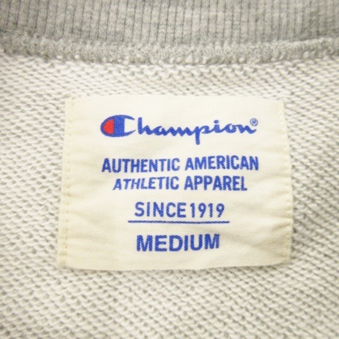 Champion(チャンピオン)のチャンピオン トレーナー スウェット 長袖 ロゴ ワッペン 刺繍 M グレー メンズのトップス(その他)の商品写真