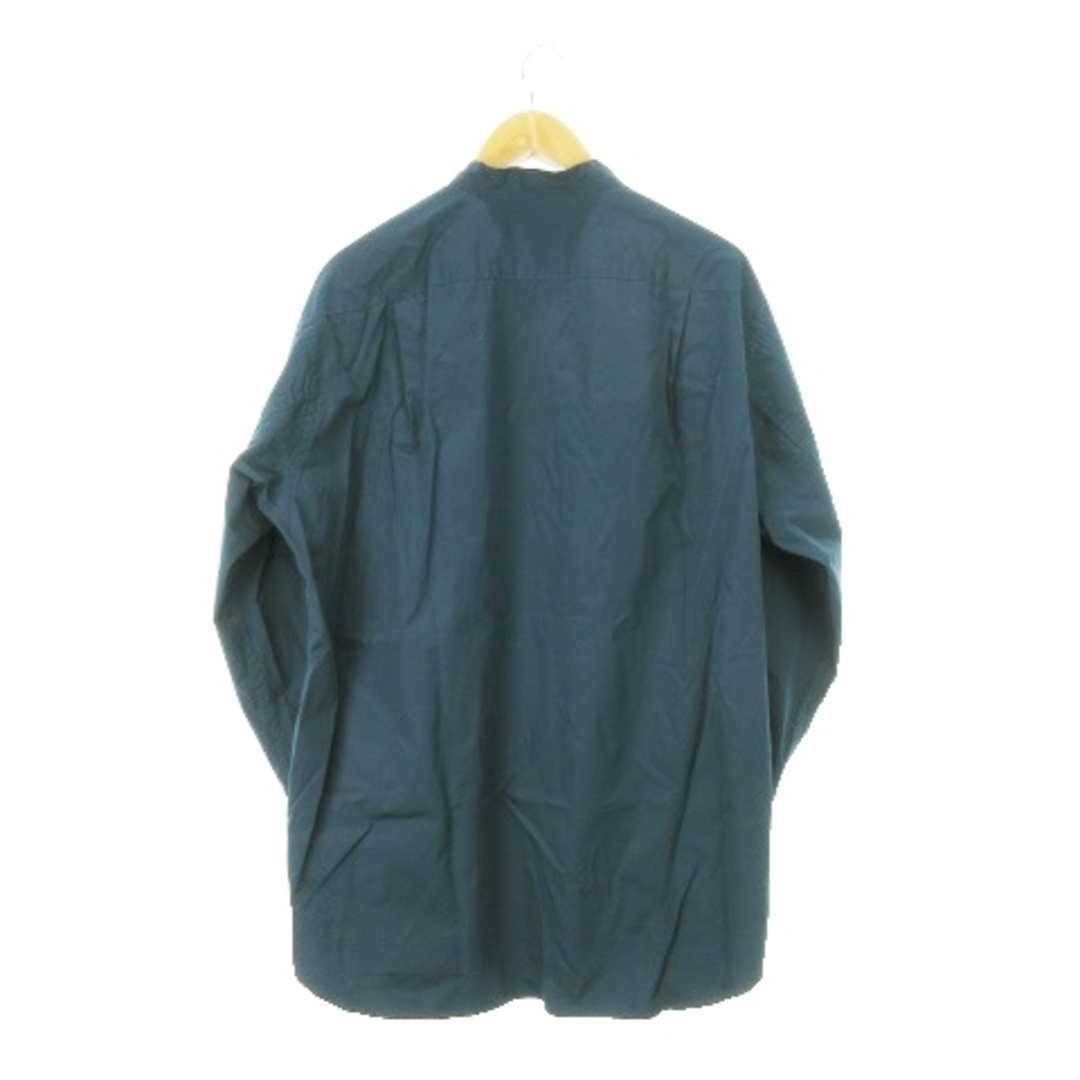 UNIQLO(ユニクロ)のユニクロ +J シャツ バンドカラー 長袖 コットン 大きいサイズ XL 青緑 メンズのトップス(シャツ)の商品写真