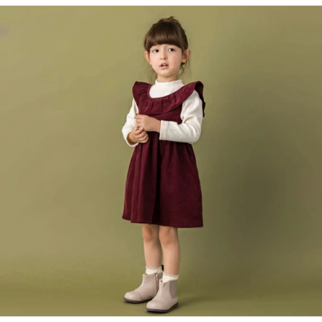 petit main(プティマイン)のpetit main コーデュロイ　ドッキングワンピース キッズ/ベビー/マタニティのキッズ服女の子用(90cm~)(ワンピース)の商品写真