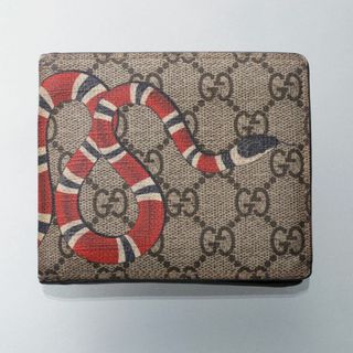 グッチ(Gucci)のK3679M グッチ スネーク プリント GGスプリーム 二つ折 財布(折り財布)