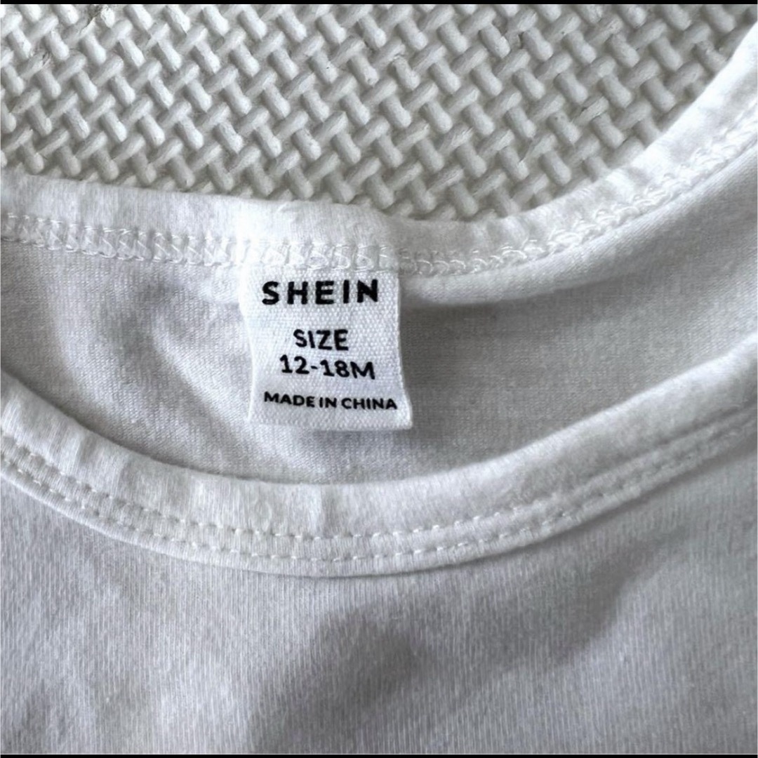 SHEIN(シーイン)のSHEIN シーイン　女の子　ワンピース　セット　チェック　ベージュ　80 キッズ/ベビー/マタニティのベビー服(~85cm)(ワンピース)の商品写真