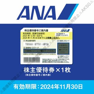 エーエヌエー(ゼンニッポンクウユ)(ANA(全日本空輸))のANA 全日空 株主優待 番号ご案内書（1枚）2024/11/30迄(航空券)