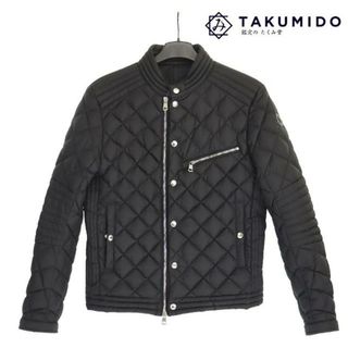 モンクレール(MONCLER)のモンクレール  ライダース ダウンジャケット FRED GIUBBOTTO 中古 メンズ サイズ2 ブラック MONCLER 【中古】 | ブランド ファッション 服 長袖 アウター 冬 シンプル 黒 ABランク(ダウンジャケット)