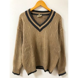 バナナリパブリック(Banana Republic)のBanana Republic（バナナリパブリック）80's～90's　USA製　Vネック　コットン　ニット　セーター　スクールニット【E2229-007】(ニット/セーター)