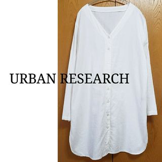 アーバンリサーチ(URBAN RESEARCH)のURBAN RESEARCH ノーカラー シャツ ワンピース(ひざ丈ワンピース)