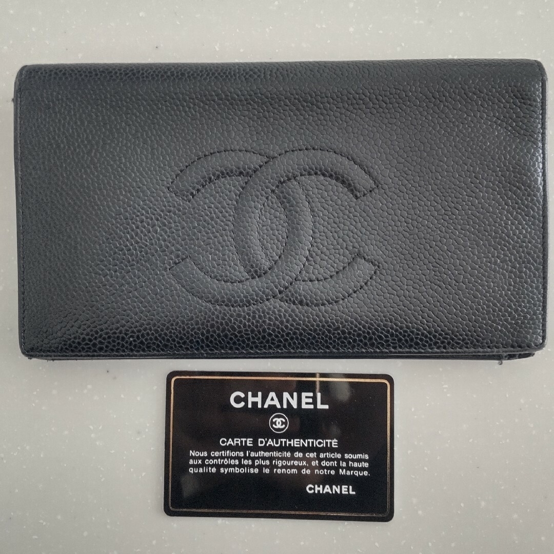 ここあ様専用 CHANELシャネルキャビアスキン二つ折り長財布 ブラック ここあ様専用 CHANELシャネルキャビアスキン二つ折り長財布 ブラック