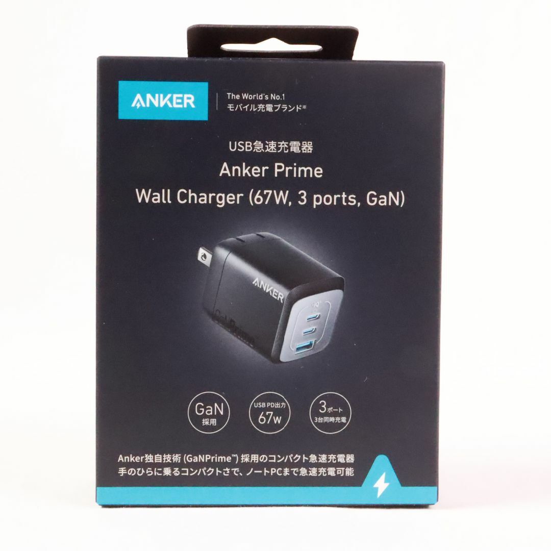 Anker - Anker　アンカー　Prime Wall Charger (67W, 3 ports, GaN) (USB PD 充電器 USB-A & USB-C 3ポート)