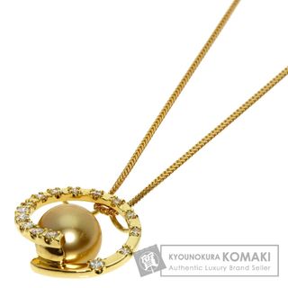 タサキ(TASAKI)のTASAKI ゴールデンパール 真珠 ダイヤモンド ネックレス K18YG レディース(ネックレス)