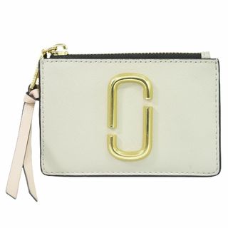 マークジェイコブス(MARC JACOBS)の本物 マークジェイコブス MARC JACOBS スナップショット コインケース 小銭入れ レザー グレー ベージュ ピンク Snapshot 財布 ウォレット 中古(コインケース)