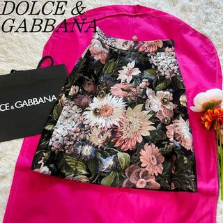 【美品】DOLCE\u0026GABBANA ゴブラン織スカート ブラック 花柄 38