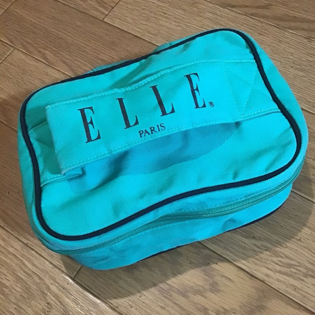 ELLE(エル)のELLE♡古着屋購入♡80'sレトロミルクグリーン♡バニティポーチ レディースのファッション小物(ポーチ)の商品写真