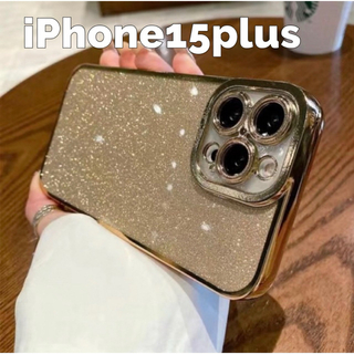 iPhone15plus ゴールド　キラキラ　2way ケース　フォロー割あり(iPhoneケース)