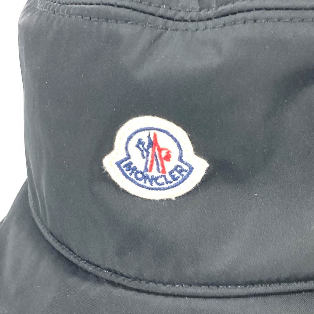 モンクレール MONCLER ロゴ ハット帽 帽子 バケットハット ボブハット ハット ウール ブラック 美品
