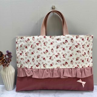 レッスンバッグ　ハンドメイド　小花柄(バッグ/レッスンバッグ)