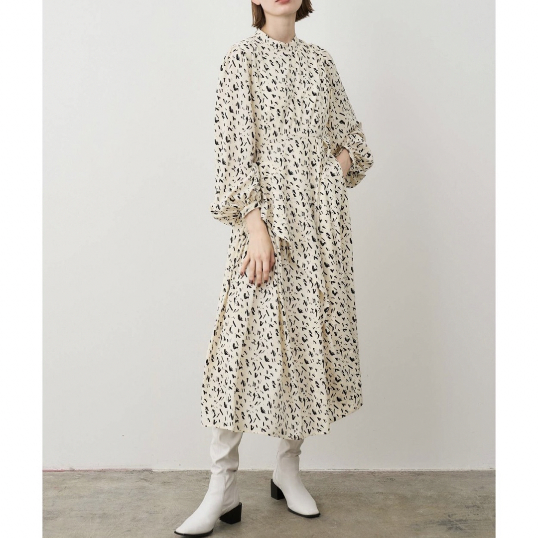 ロングワンピース/マキシワンピースタグ付き♡ 22AW エレンディーク サイドラッフルギャザーワンピース ミックス