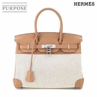 エルメス(Hermes)の新品同様 エルメス HERMES バーキン30 ハンド バッグ トワルアッシュ スイフト ベージュ系 □L刻印 シルバー 金具 VLP 90208638(ハンドバッグ)