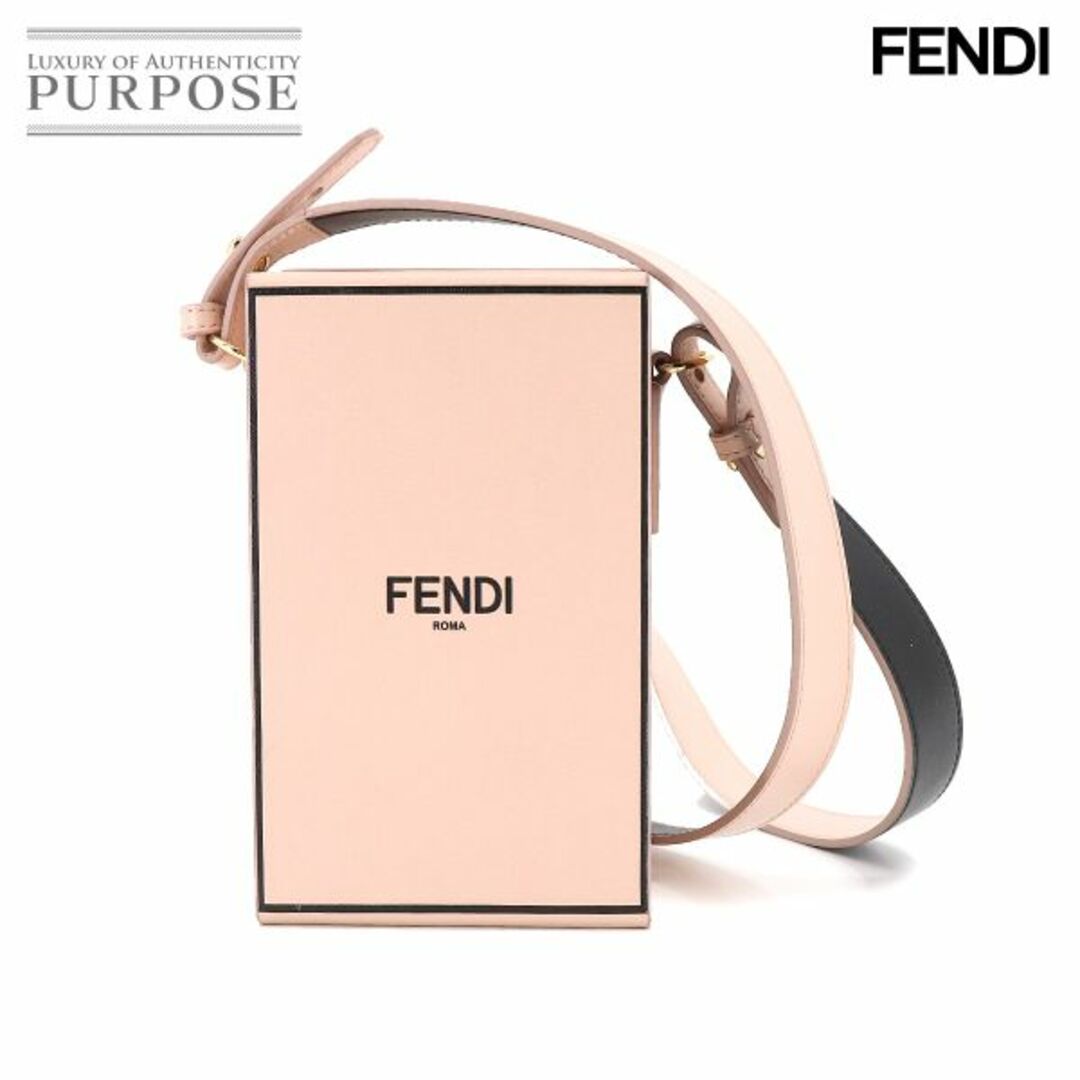 FENDI(フェンディ)の新品同様 フェンディ FENDI ボックス型 ショルダー バッグ レザー ピンク 8BT339 ゴールド 金具 VLP 90210359 レディースのバッグ(ショルダーバッグ)の商品写真