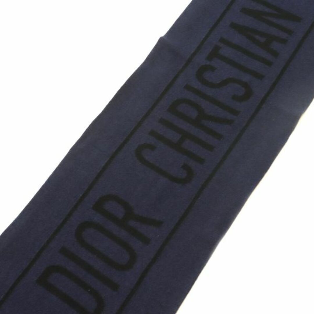 Christian Dior(クリスチャンディオール)の未使用 展示品 クリスチャン ディオール Christian Dior ロゴ ストール マフラー ウール86% カシミヤ10% ネイビー ブラック VLP 90216259 メンズのファッション小物(マフラー)の商品写真