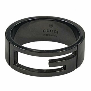 グッチ(Gucci)のグッチ リング 指輪 21 シルバー ブラックコーティング メンズ(リング(指輪))