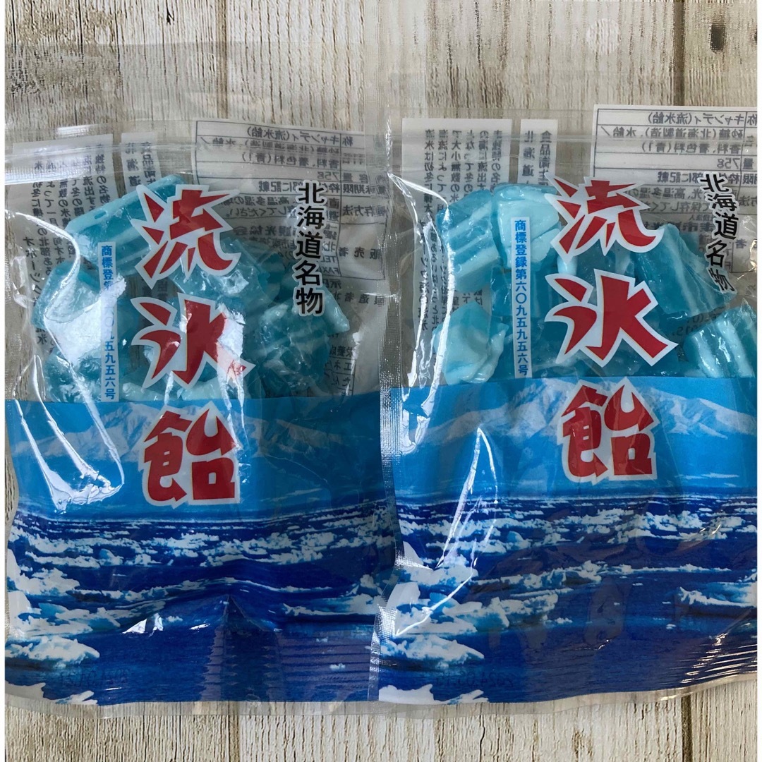 ♡北海道♡網走名物♡流氷飴♡2袋セット♡75g♡お土産♡飴♡あめ♡アメ♡ 食品/飲料/酒の食品(菓子/デザート)の商品写真