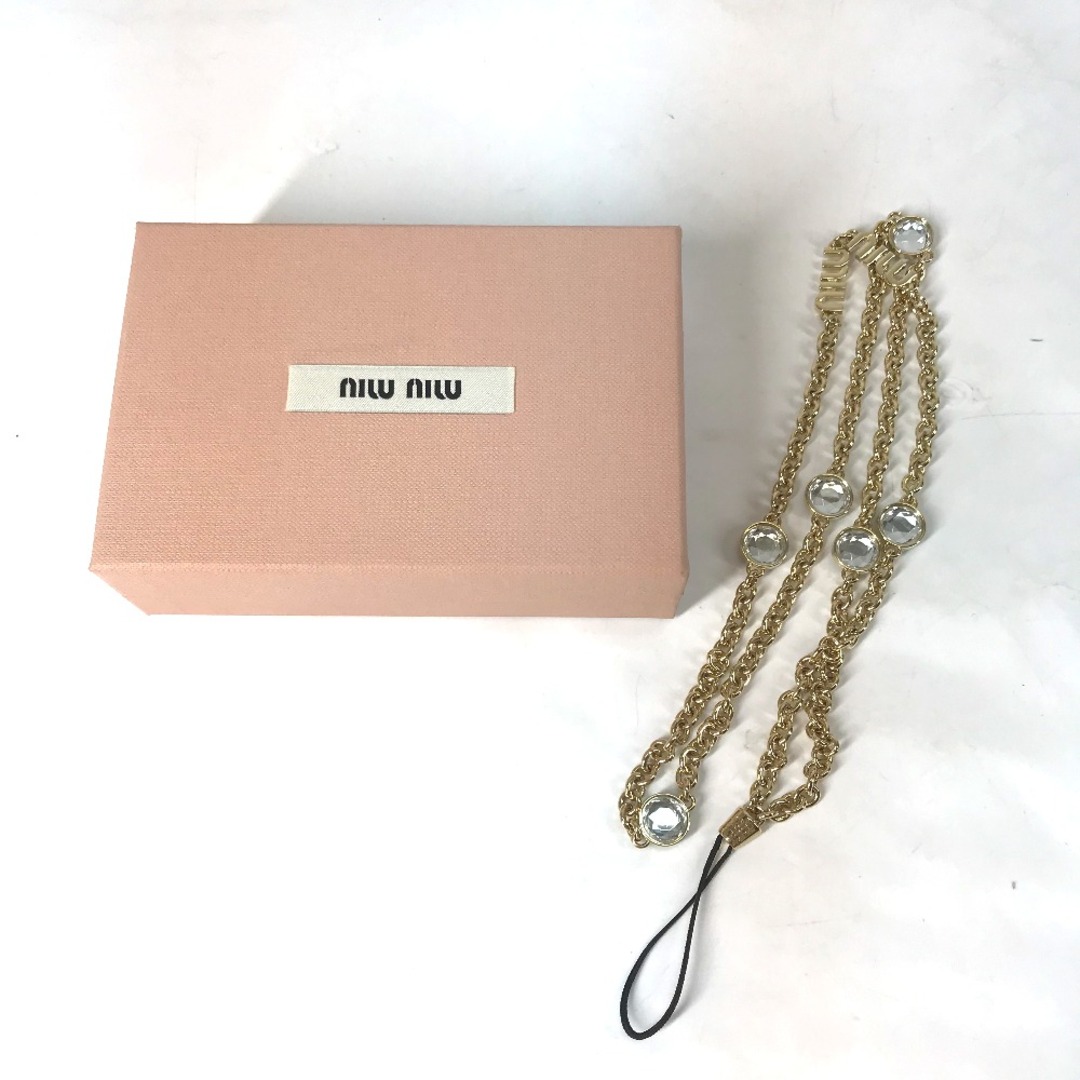 miumiu - ミュウミュウ MIUMIU ストラップ 5ZT044 ロゴ ラインストーン miumiu - ミュウミュウ MIUMIU ストラップ 5ZT044 ロゴ ラインストーン