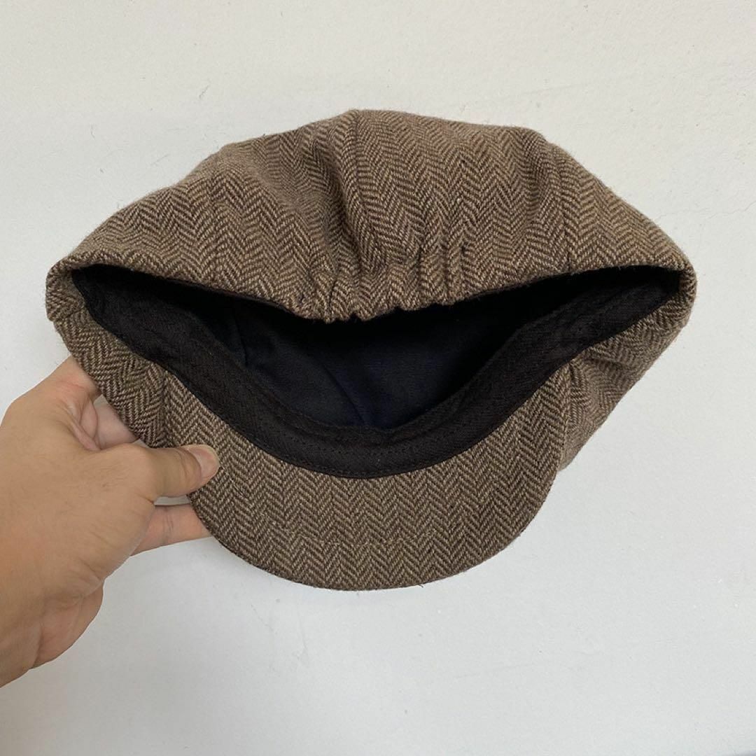 メンズ ツイードキャスケット ウール混 オシャレ 大きいサイズ XL 男性 メンズの帽子(キャスケット)の商品写真