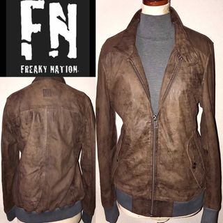 FreakyNation送料込定価6〜7万円程イタリアブランド革レザージャケット(レザージャケット)