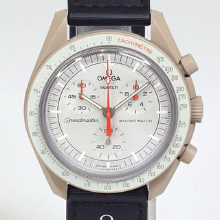 オメガ(OMEGA)のオメガ×スウォッチ メンズ腕時計 ミッショントゥジュピター 木星 クロノグラフ SO33C100 クォーツ 【中古】Sランク(腕時計(アナログ))