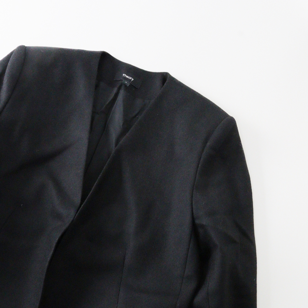 theory(セオリー)の近年モデル セオリー Theory ウール ノーカラー ジャケット 0/ブラック アウター 羽織り 長袖 【2400013683463】 レディースのジャケット/アウター(その他)の商品写真