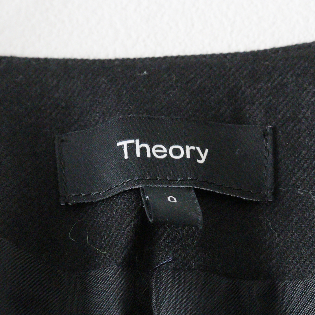 theory(セオリー)の近年モデル セオリー Theory ウール ノーカラー ジャケット 0/ブラック アウター 羽織り 長袖 【2400013683463】 レディースのジャケット/アウター(その他)の商品写真