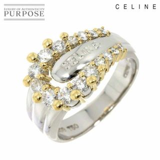 美品 CELINE セリーヌ K18 PT950 リング  約13号