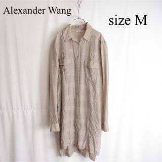 アレキサンダーワン(Alexander Wang)のAlexander Wang キュプラ サテン チェック シャツ チュニック M(シャツ/ブラウス(長袖/七分))