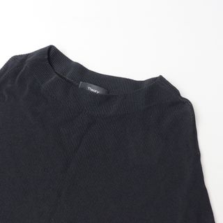 セオリー(theory)のセオリー theory CREPE KNIT SHALLOW MOCKNECK 2 ドロップショルダー ニット カットソー S/ブラック トップス【2400013659659】(ニット/セーター)