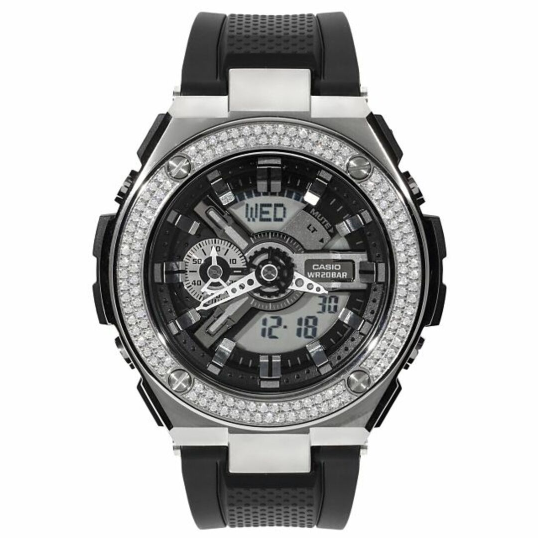 G-SHOCK GST 410 ２連CZダイヤ（キュービックジルコニア）Gスチール カスタムベゼル カスタムCZダイヤ（キュービックジルコニア）52mmベゼル素材