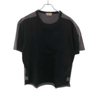 マルニ(Marni)のMARNI マルニ 18AW 素材切替バイカラークルーネックTシャツ パープル ブラック 50 HUMU0009Q0(Tシャツ/カットソー(半袖/袖なし))