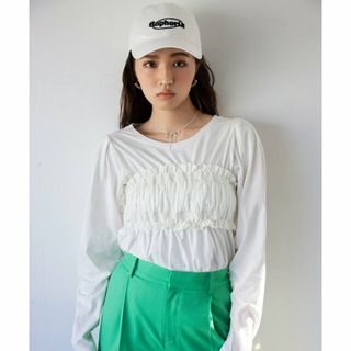 ヴィス(ViS)の【オフホワイト（15）】【STAYC/J着用】ビスチェドッキングデザインロングTシャツ(カットソー(長袖/七分))