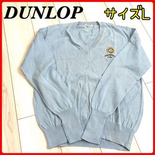 80's DUNLOP ダンロップモータースポーツ　ロゴ刺繍 ヴィンテージニット90s_km