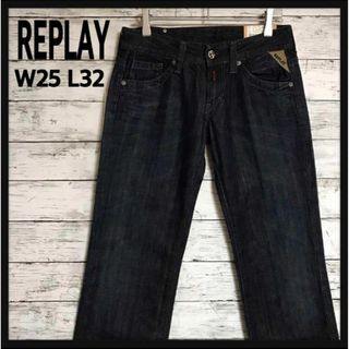 リプレイ(Replay)の【タグ付き未使用品】リプレイ　刺繍入りジーンズ　濃ブルー　イタリア製F713R(デニム/ジーンズ)