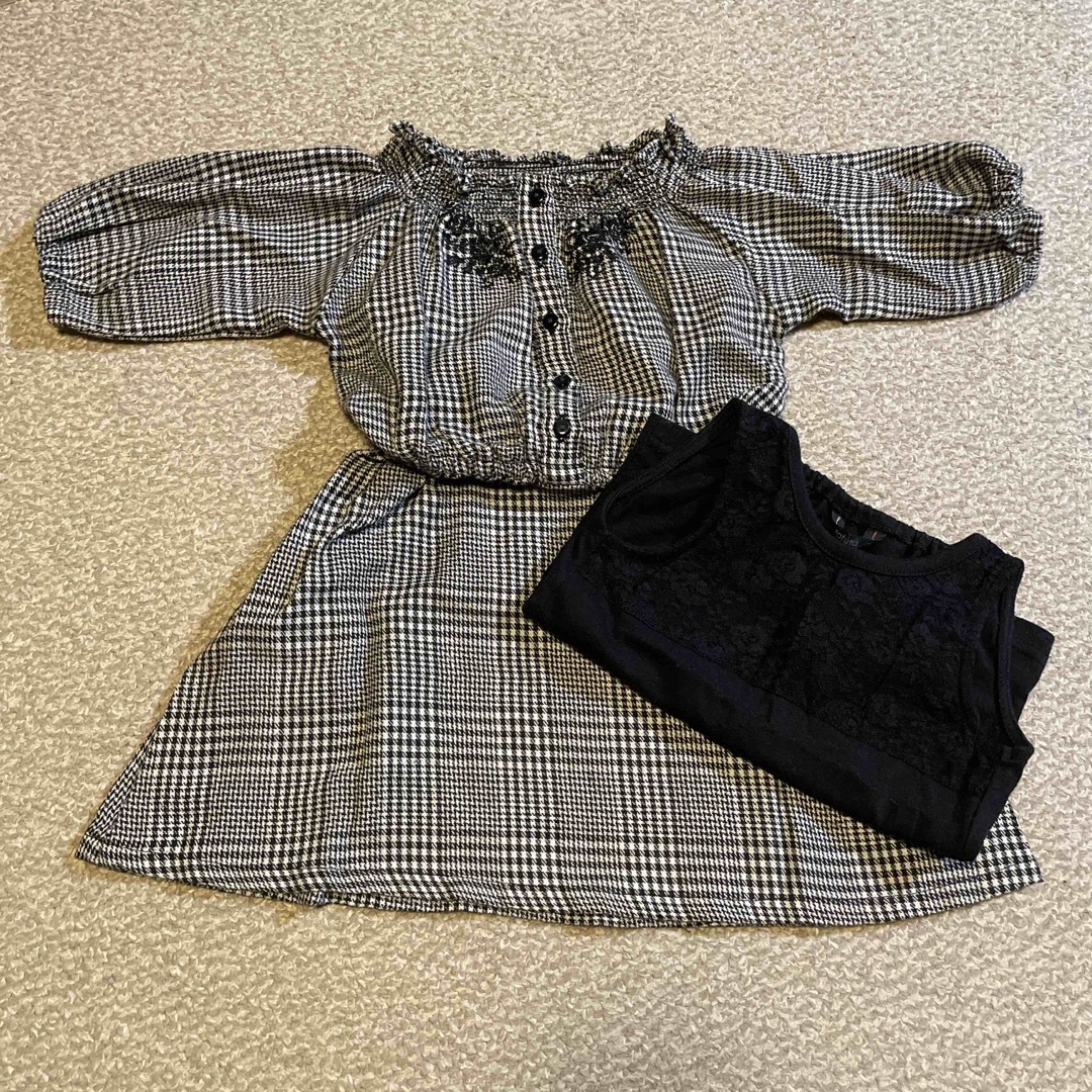 futafuta(フタフタ)の[子供服] オフショルワンピース 2点セット キッズ/ベビー/マタニティのキッズ服女の子用(90cm~)(ワンピース)の商品写真