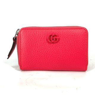 グッチ(Gucci)のグッチ GUCCI ラウンドファスナー 644412 ダブルG GG 小銭入れ カードケース 財布 コンパクトウォレット コインケース レザー ピンク系 新品同様(コインケース)