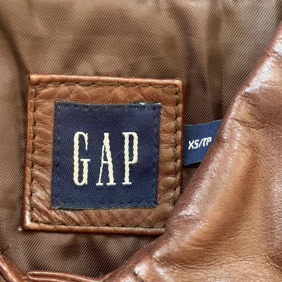 GAP 革ジャン XS 牛革 レザージャケット ギャップ Gジャン リアルレザー