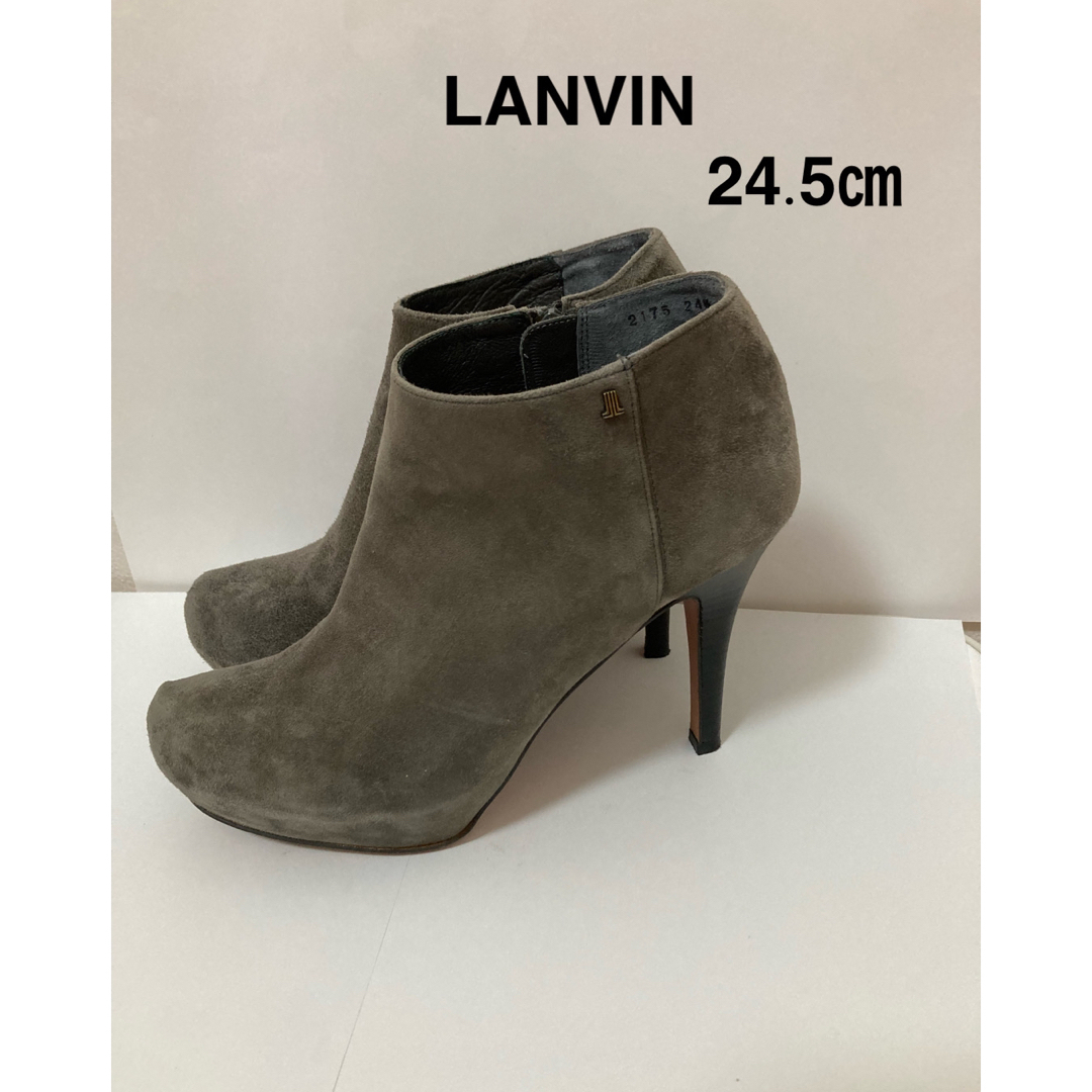 LANVIN(ランバン)の【美品】LANVIN ランバン スエード ショートブーツ 24.5㎝ ピンヒール レディースの靴/シューズ(ブーティ)の商品写真