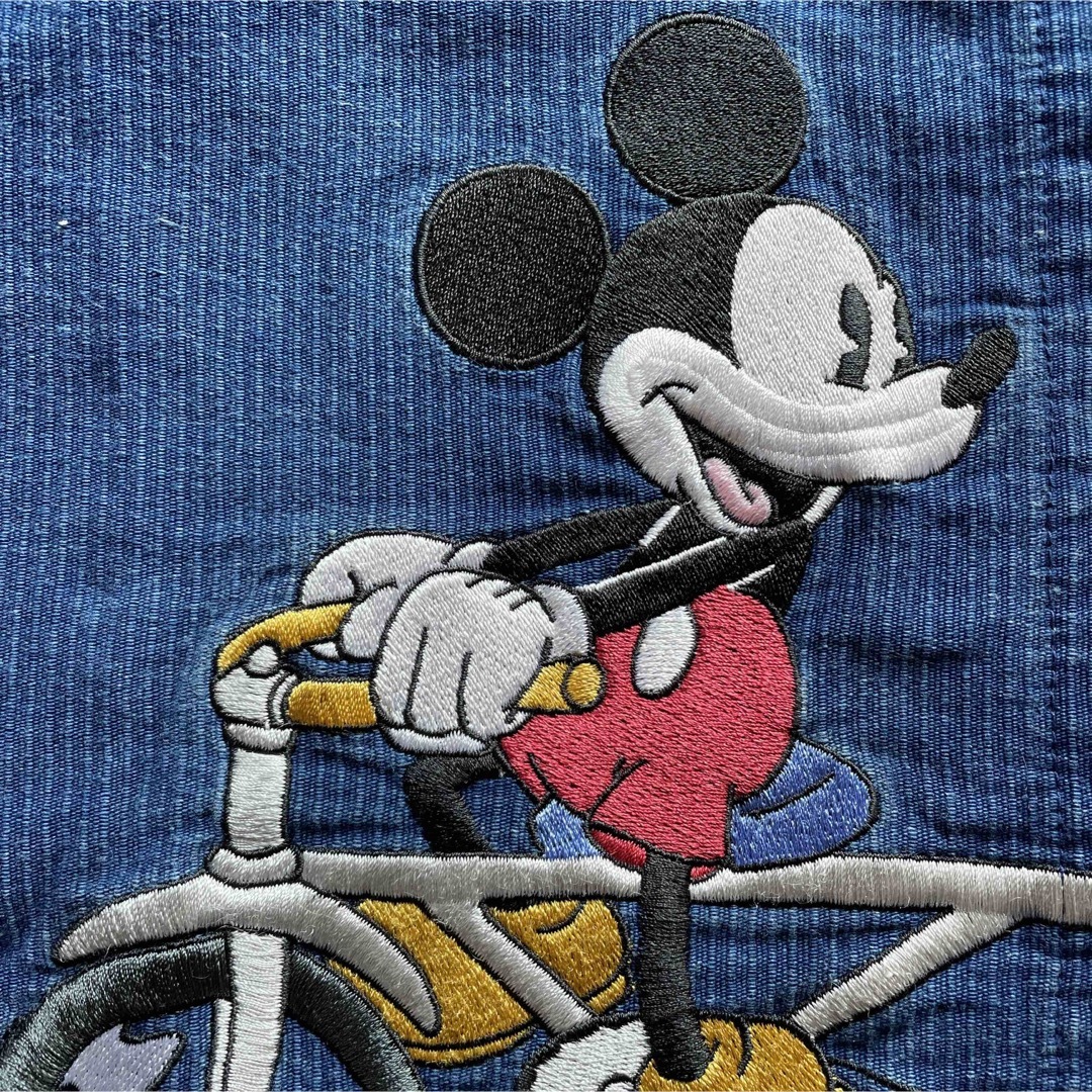 Disney(ディズニー)のレア！90s『Disney』ディズニー　藍染め　ミッキーマウス　長袖シャツ メンズのトップス(シャツ)の商品写真