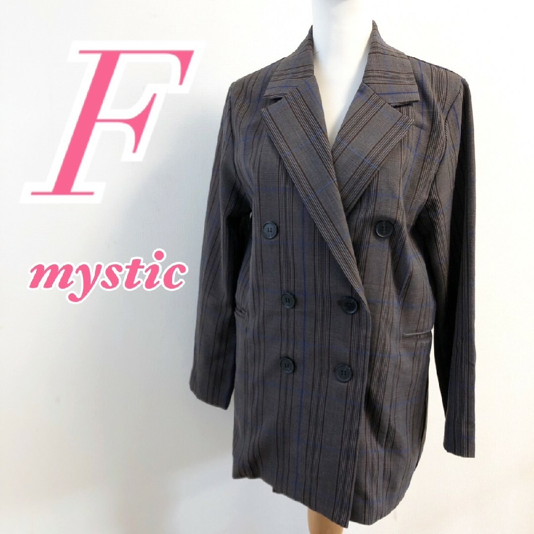 mystic(ミスティック)のミスティック　ジャケット　F　チャコールグレー　チェック　オフィスカジュアル レディースのジャケット/アウター(その他)の商品写真
