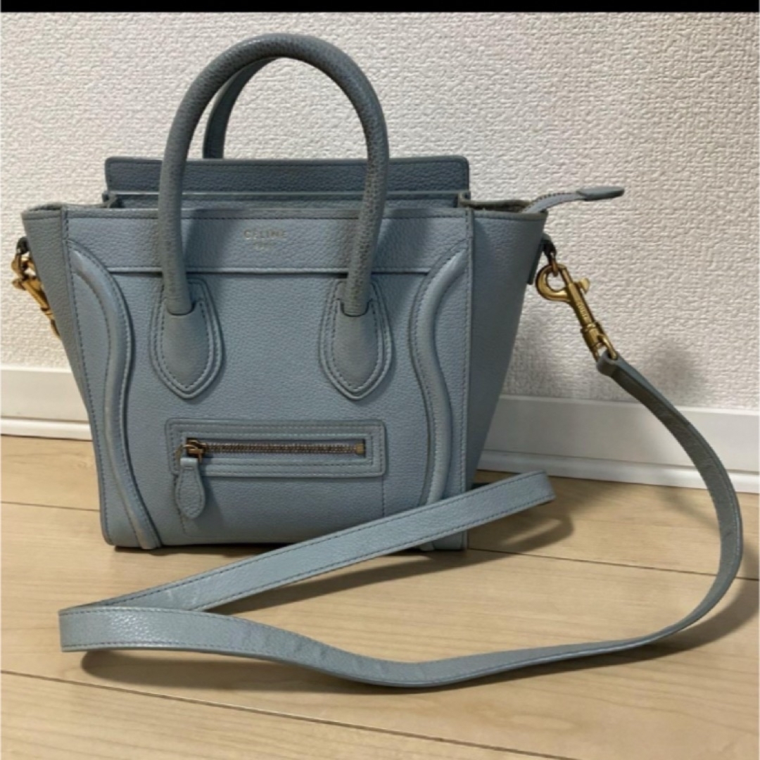 celine(セリーヌ)のセリーヌ ラゲージナノショッパー ライトブルー バッグ 168243 レディースのバッグ(ショルダーバッグ)の商品写真