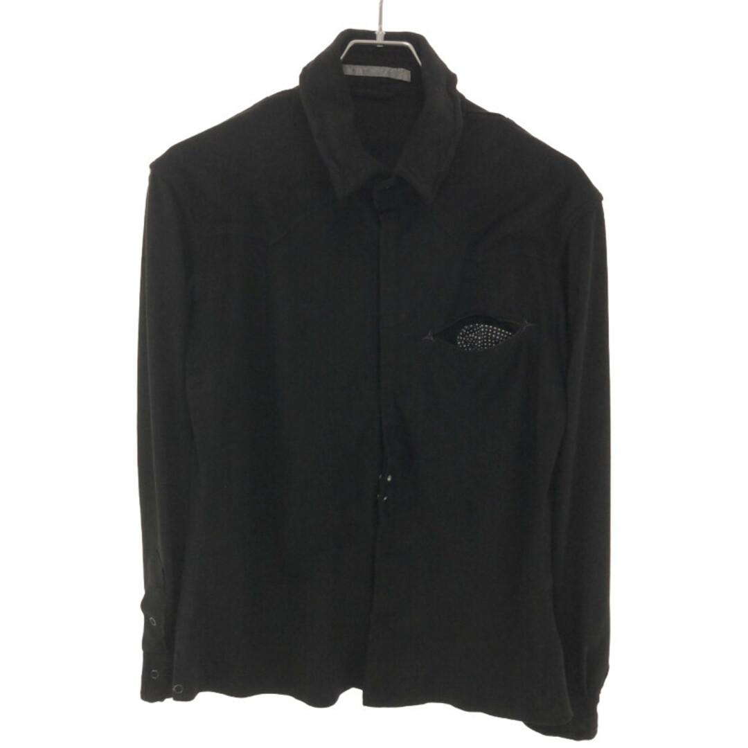 FranCisT_MOR.K.S.(フランシストモークス)のFranCisT_MOR.K.S フランシストモークス ECO SUEDE WIRED HOOK SHIRT エコスウェードフックシャツ ブラック 2 MS3047 メンズのトップス(シャツ)の商品写真